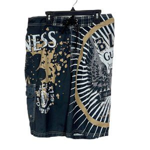 Guiness Swim Shorts Men 32 Printed Active Lightweight Bottoms w/ Lining
